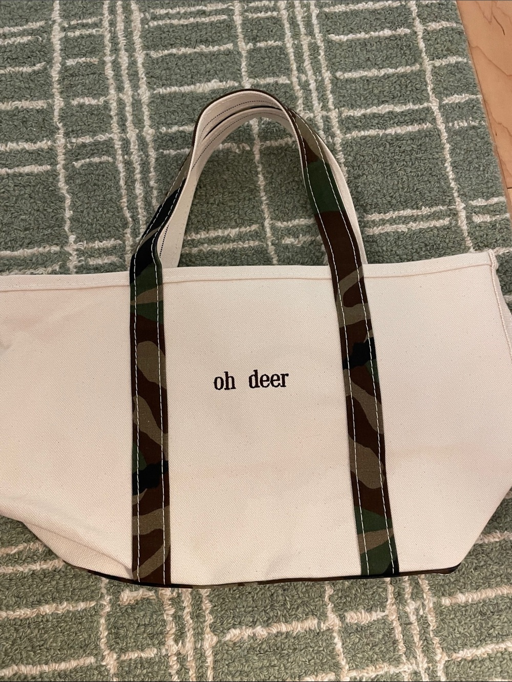 LLBean canvas camo tote